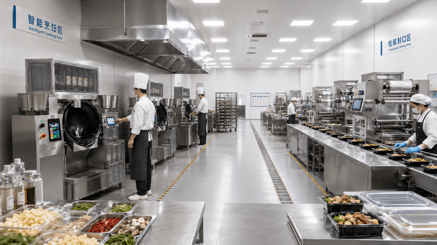 Central Kitchen Automatic Cooking Robot Applications